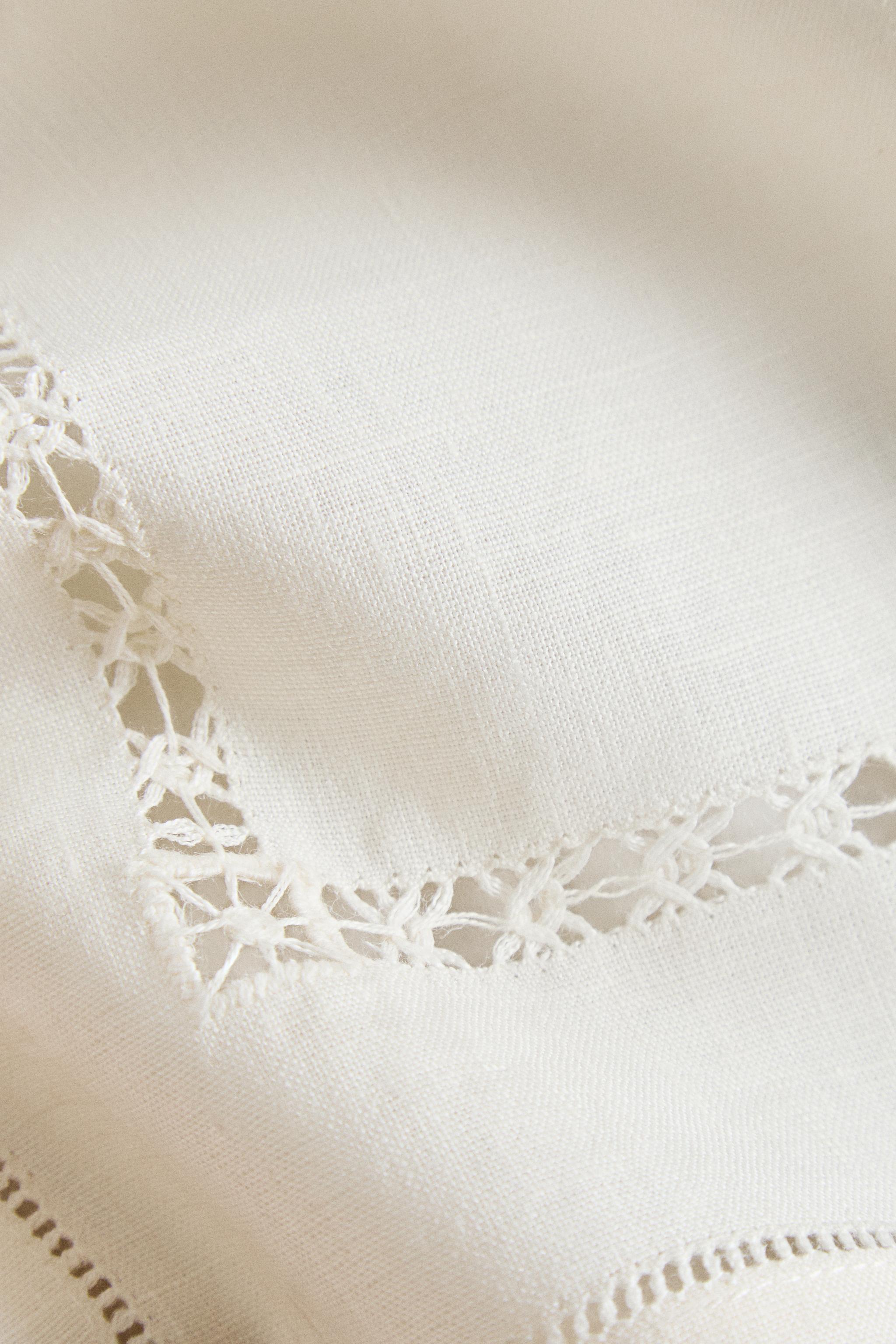 LOT DE SERVIETTES DE TABLE EN LIN AVEC JOUR ÉCHELLE (LOT DE 2)